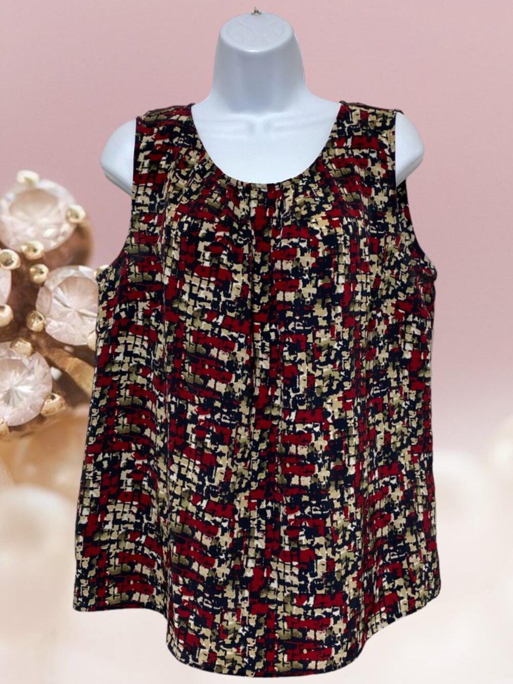 Christopher & Banks-Women's Large Top Light Weight Pullover Polyester Sleeveless